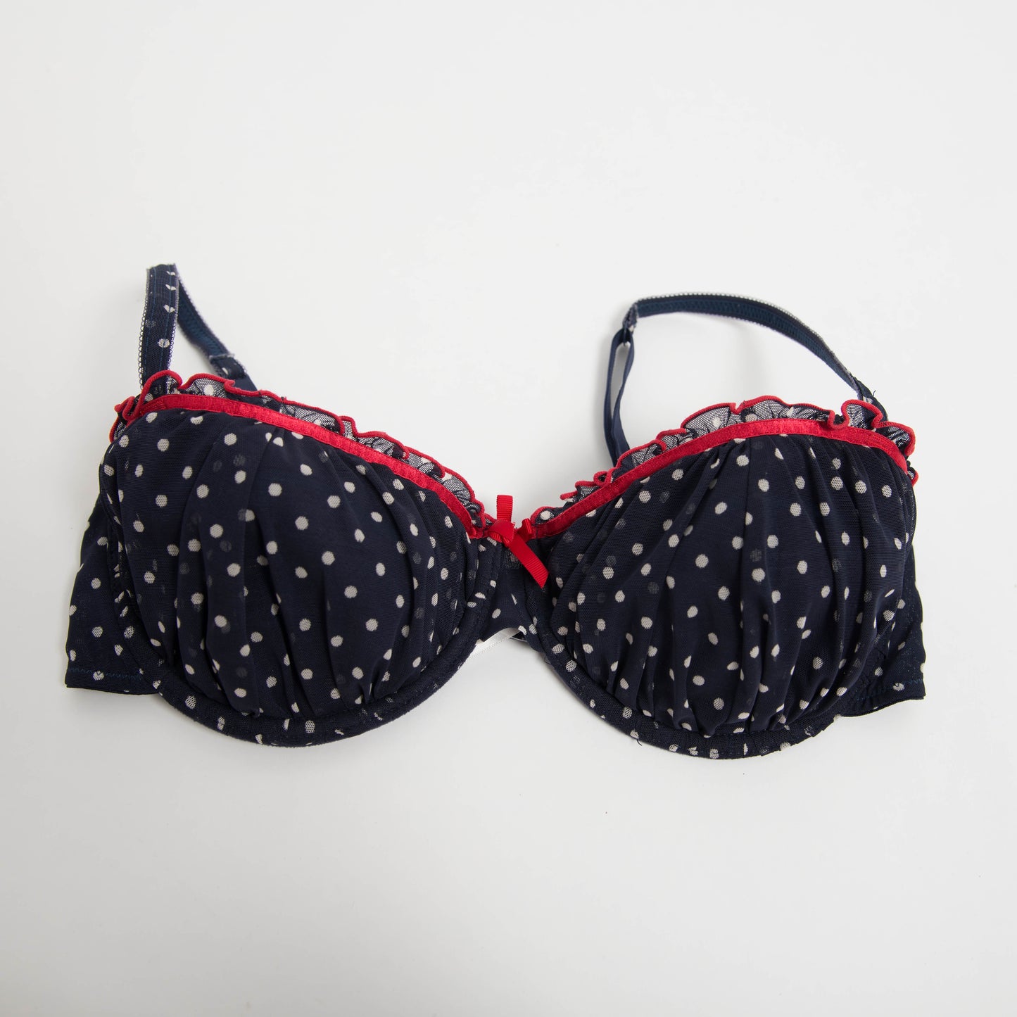 NAVY POLKA DOT BRA - D cup