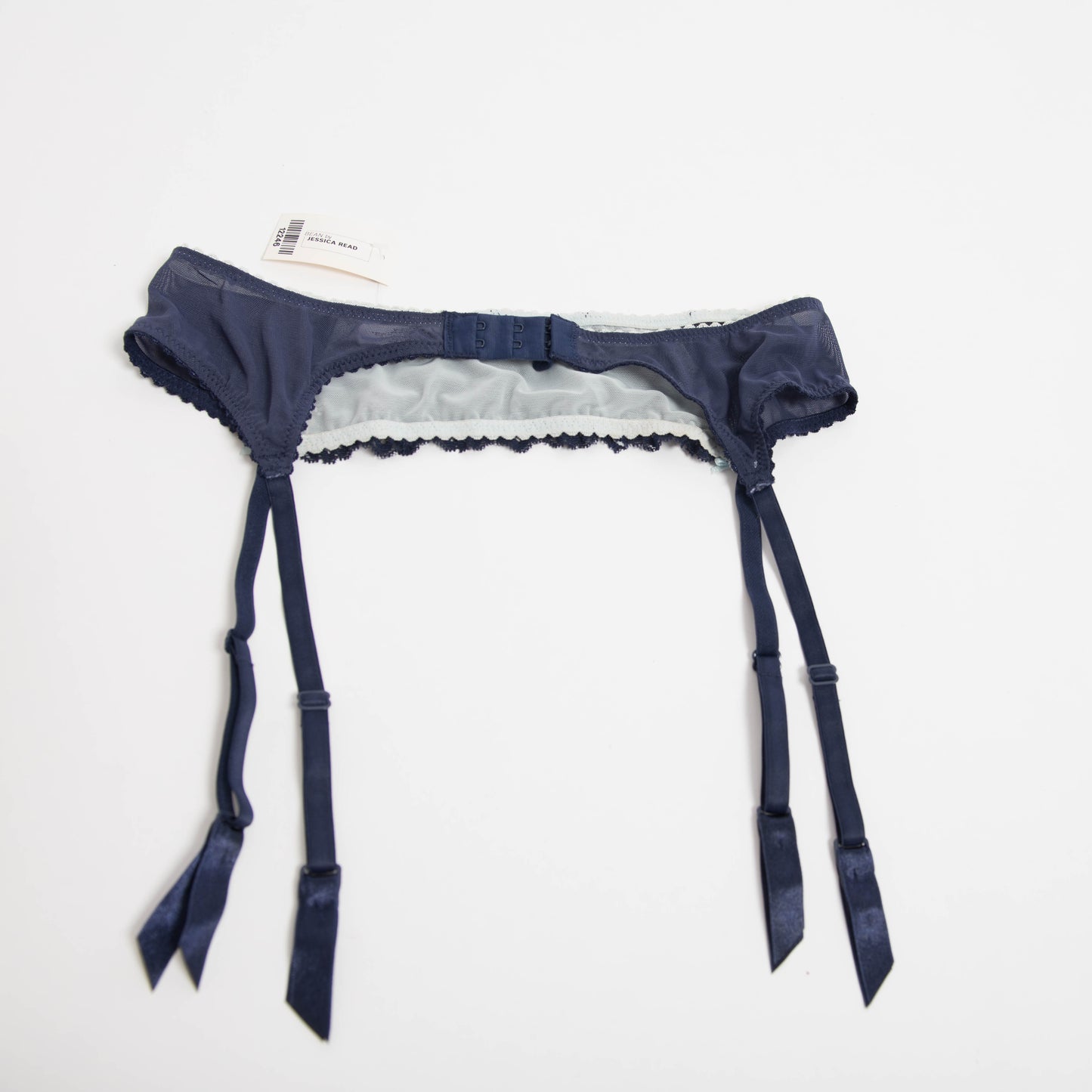 NAVY LACE SUSPENDERS