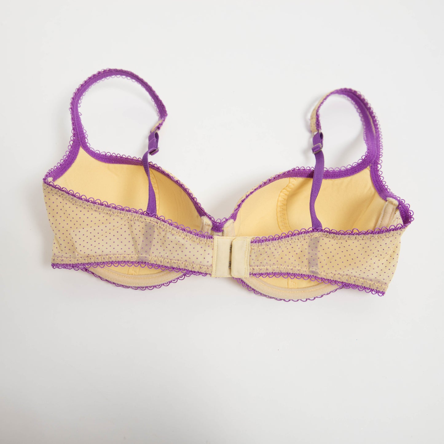 YELLOW POLKA DOT BRA - 12C