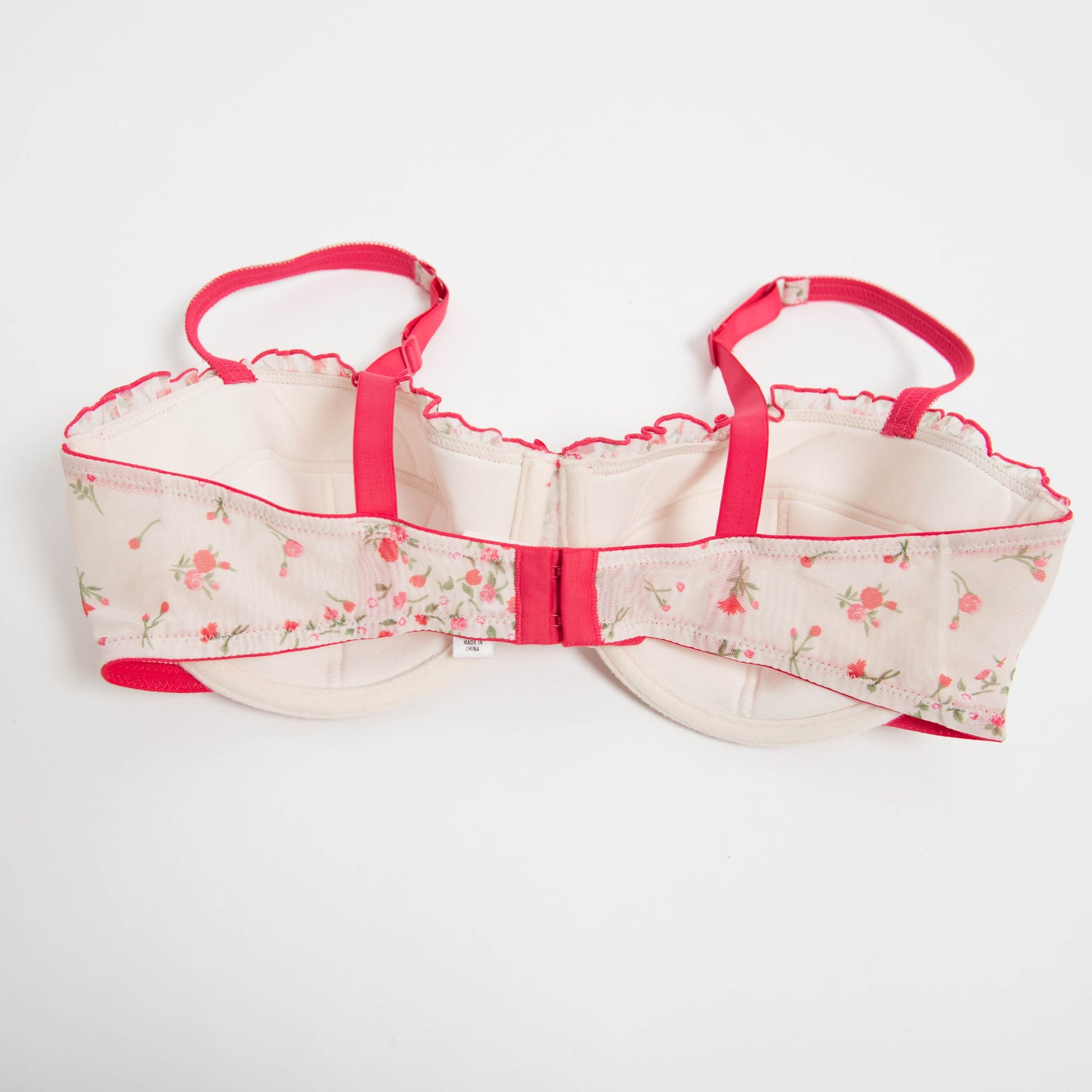 GATHERED FLORAL BRA - 14DD