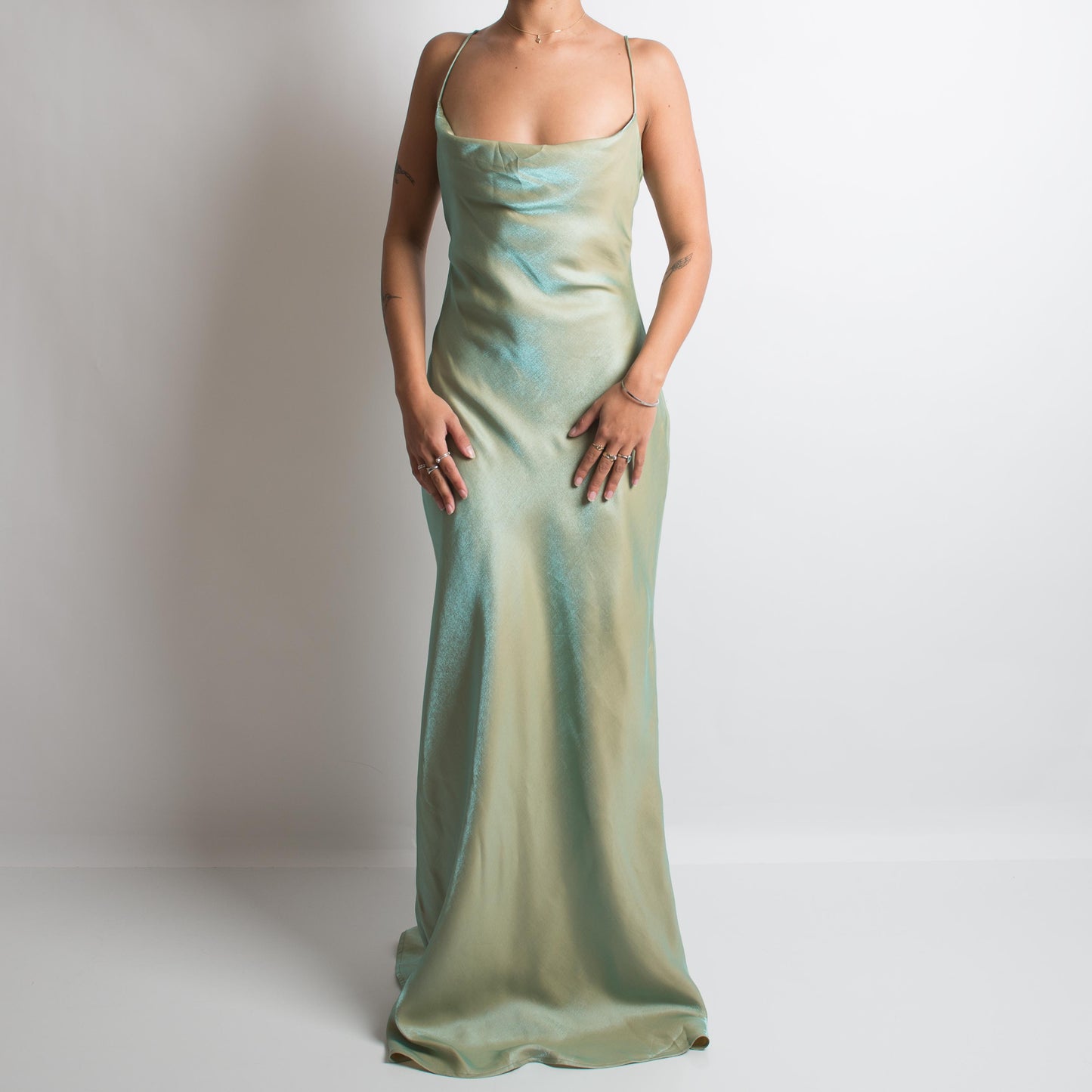 GREEN DUO CHROME GOWN