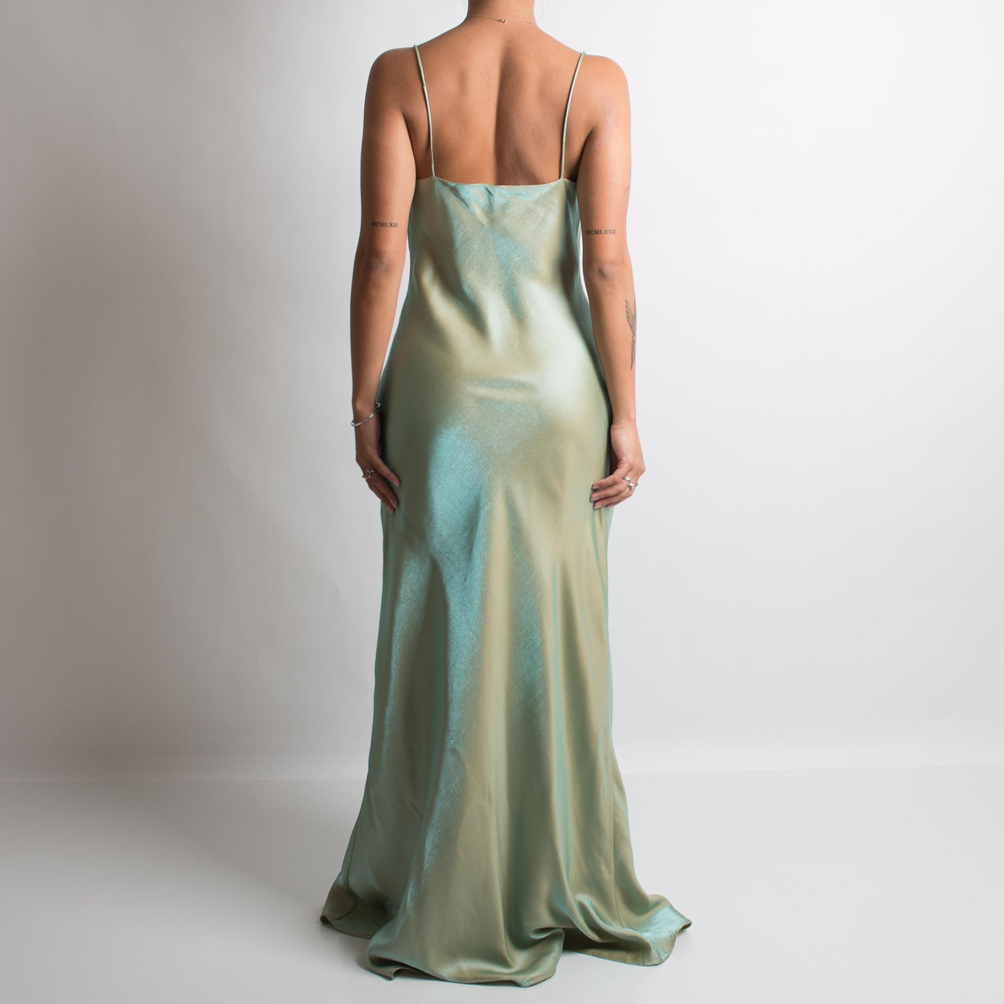 GREEN DUO CHROME GOWN