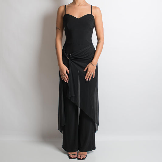 EVENING JUMPSUIT WITH OVERLAY