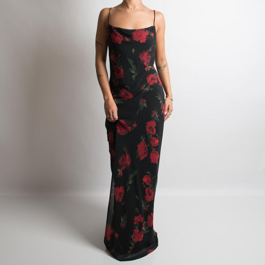 BLACK FLORAL GOWN