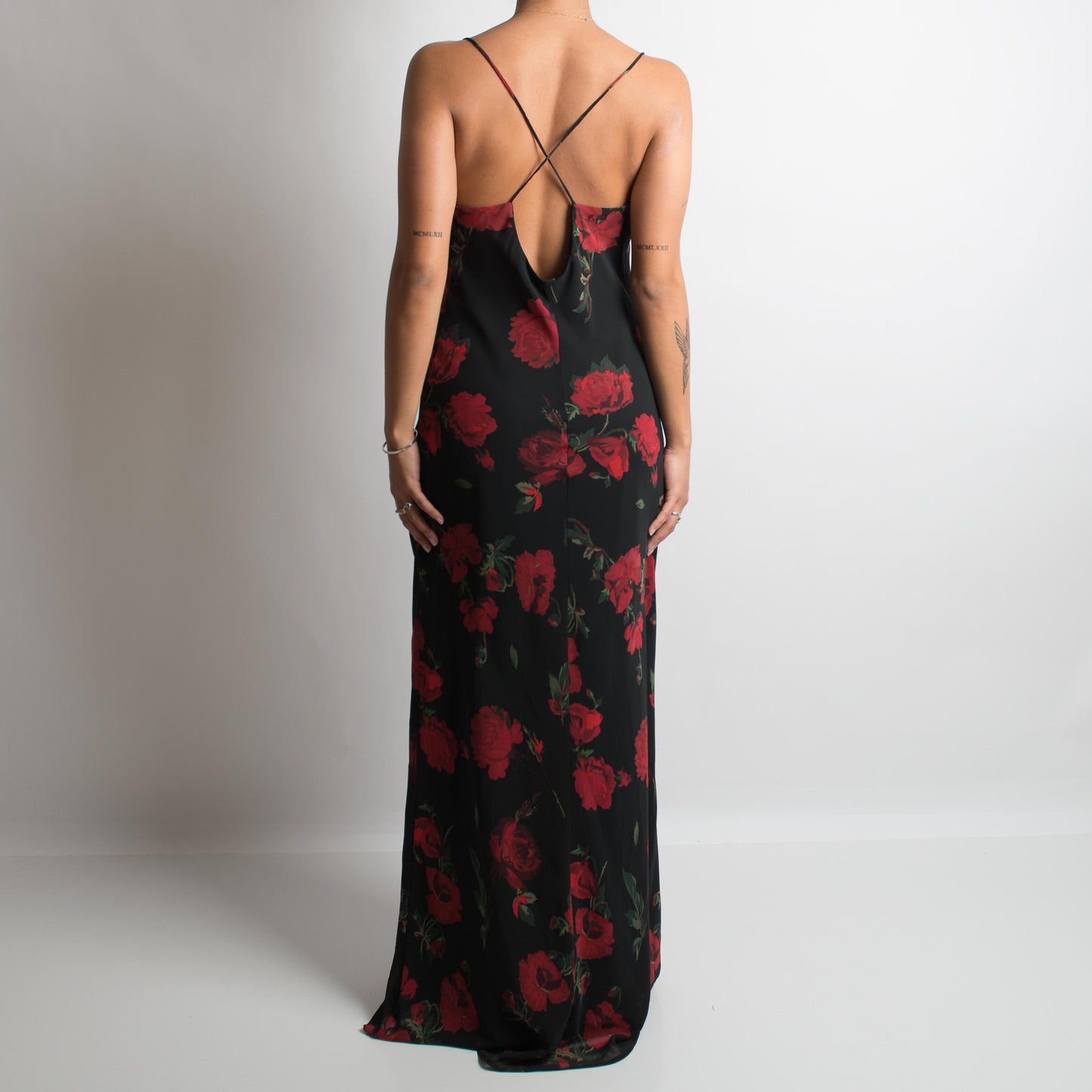 BLACK FLORAL GOWN