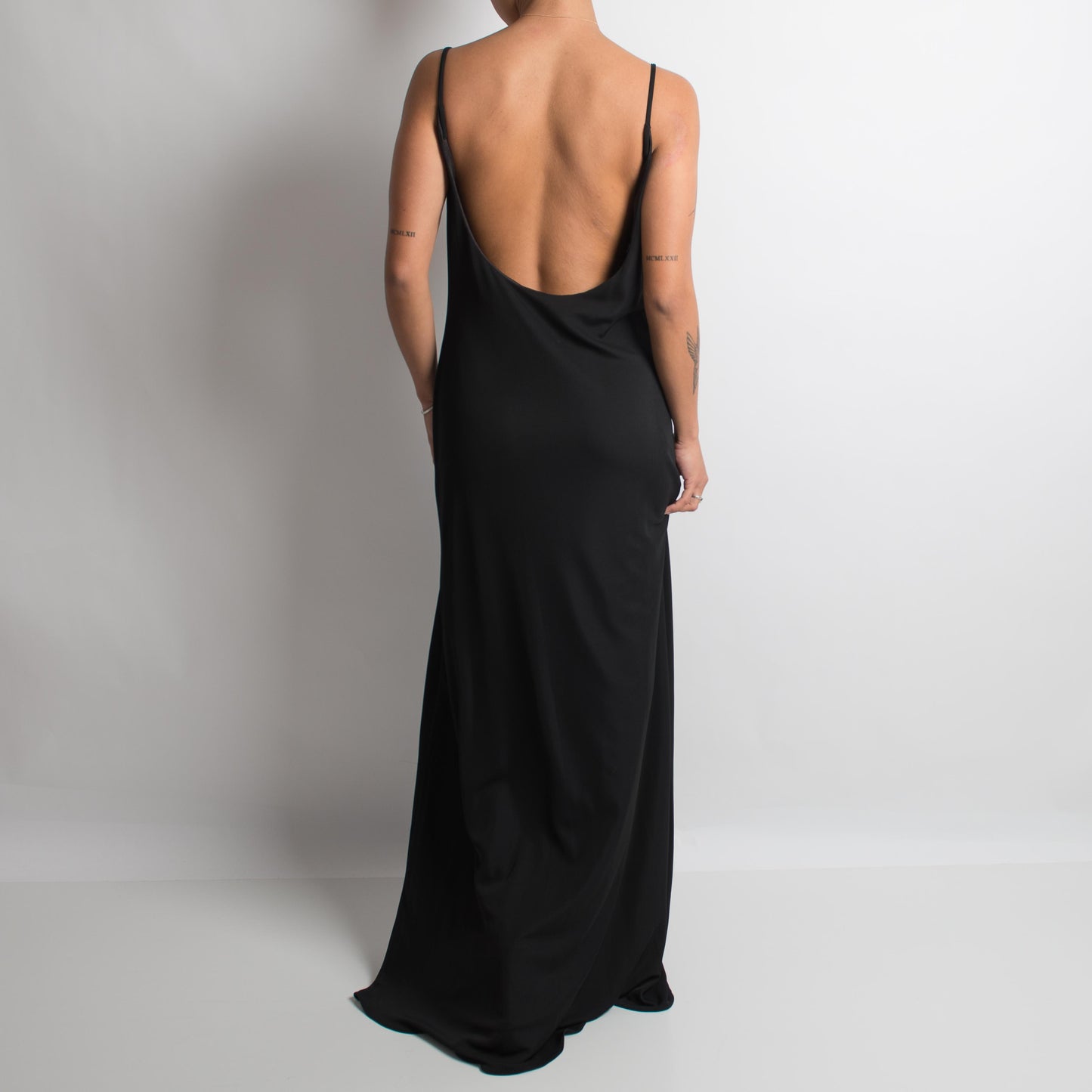 BLACK COWL NECK GOWN