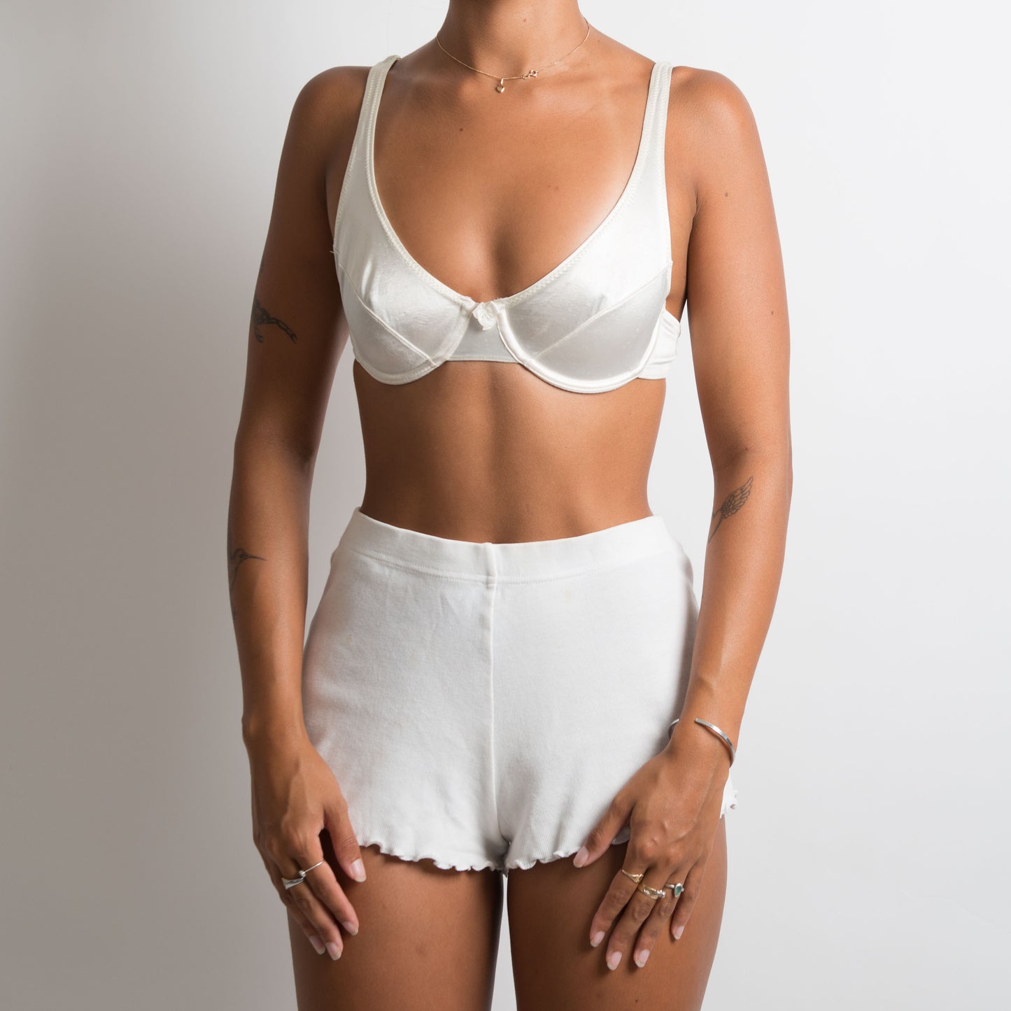 CREAM SATIN BRA