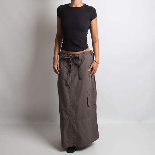 JUPE MAXI CARGO MARRON