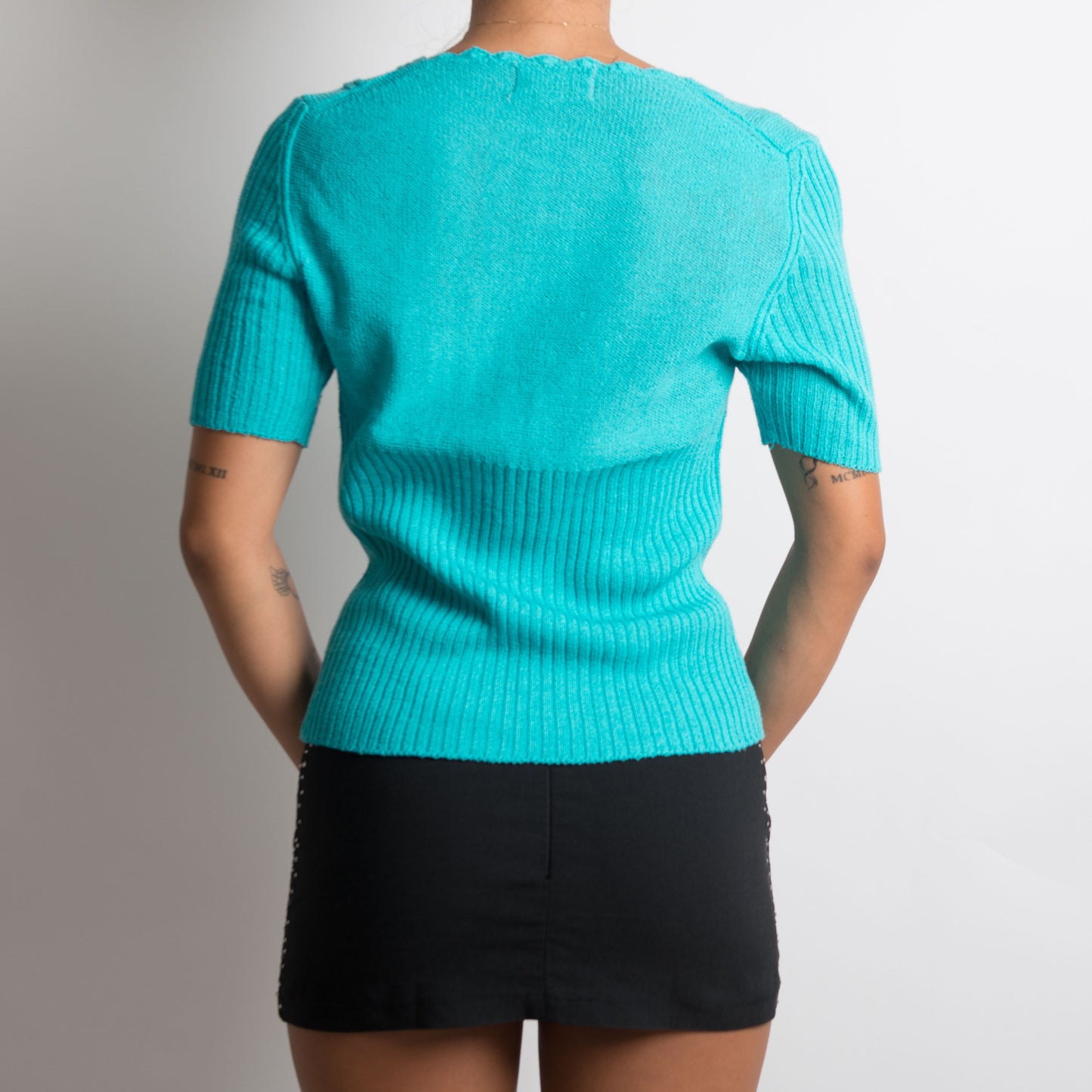 HAUT EN MAILLE TURQUOISE