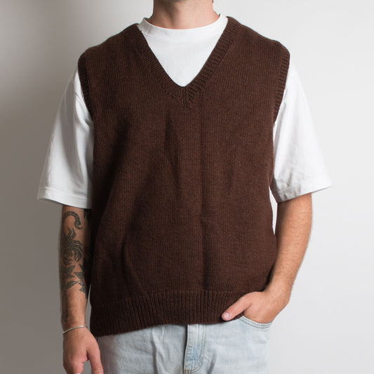 GILET EN TRICOT MARRON